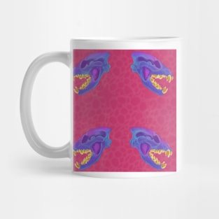 Diaphonized Hyena Skull Gold Teeth Raspberry Mug